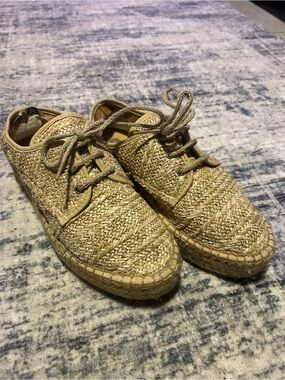 Jeffrey Campbell Woven Raffia Tan Espadrilles